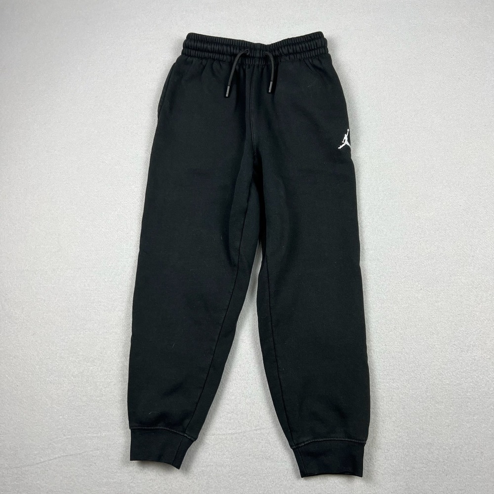 Jordan Kids S 8-10 Black Solid Fleece Jumpman Logo Jogger Sweatpants F113-023